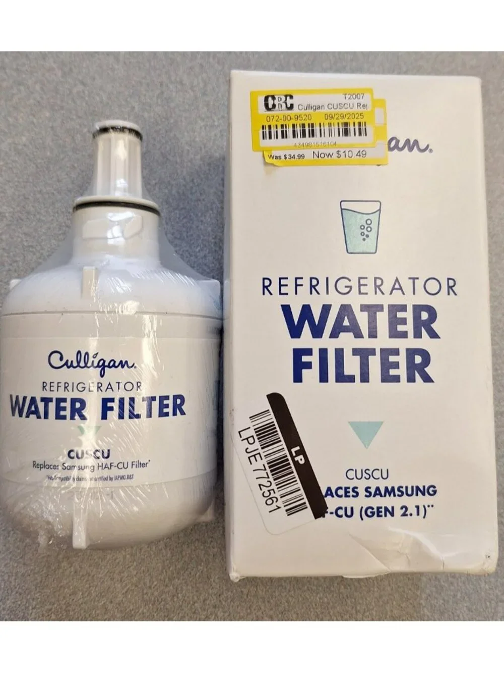 Culligan CUSCU Replacement Samsung (HAF-CU1) Refrigerator Water Filter: